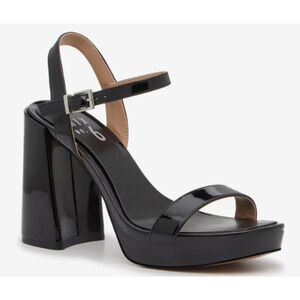 New Mix No. 6 Women's Patent Leather Black Sabria Block Heel Pumps Size 9.5